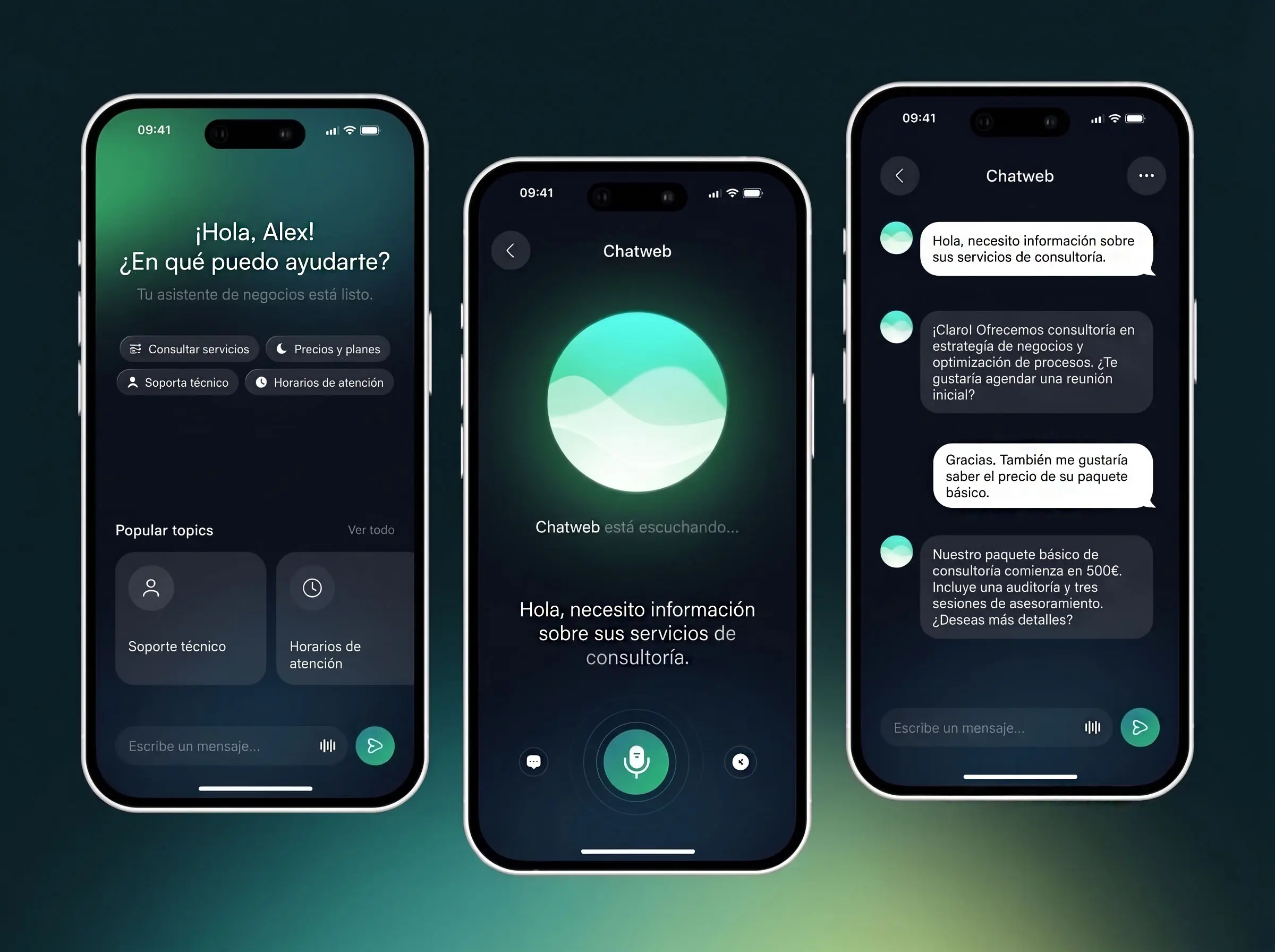 Ilustración del servicio de IA y Chatbots